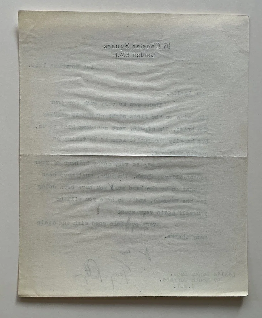 VINTAGE TERENCE RATTIGAN BRITISH PLAYWRIGHT SIGNED TLS AUTOGRAPHED LETTER 1950, image 3