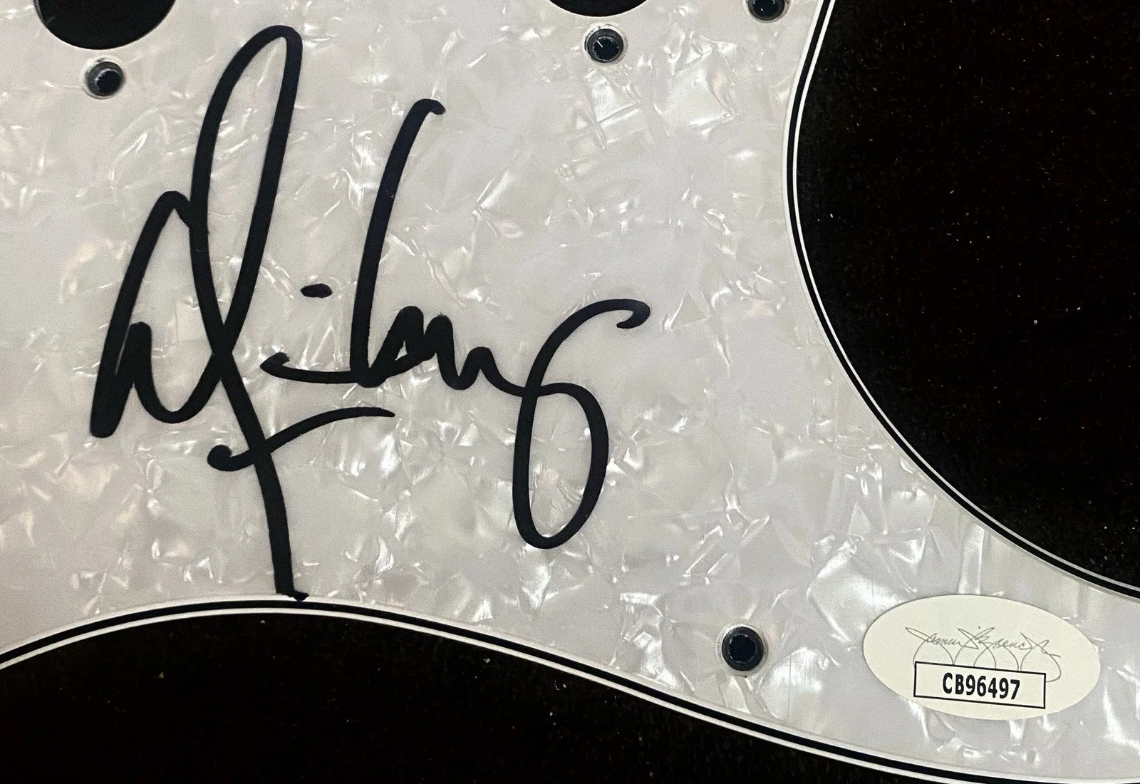 ALICE COOPER Signed Strat Pearl Guitar Pickguard King Shock Rock JSA COA CB96497, image 2