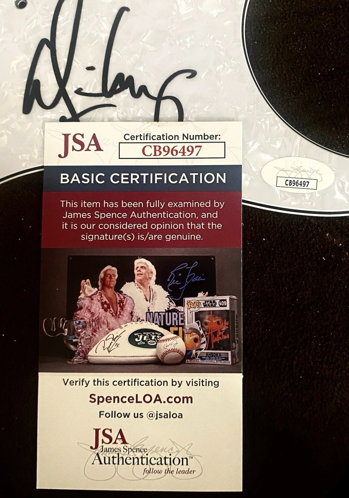 ALICE COOPER Signed Strat Pearl Guitar Pickguard King Shock Rock JSA COA CB96497, image 3