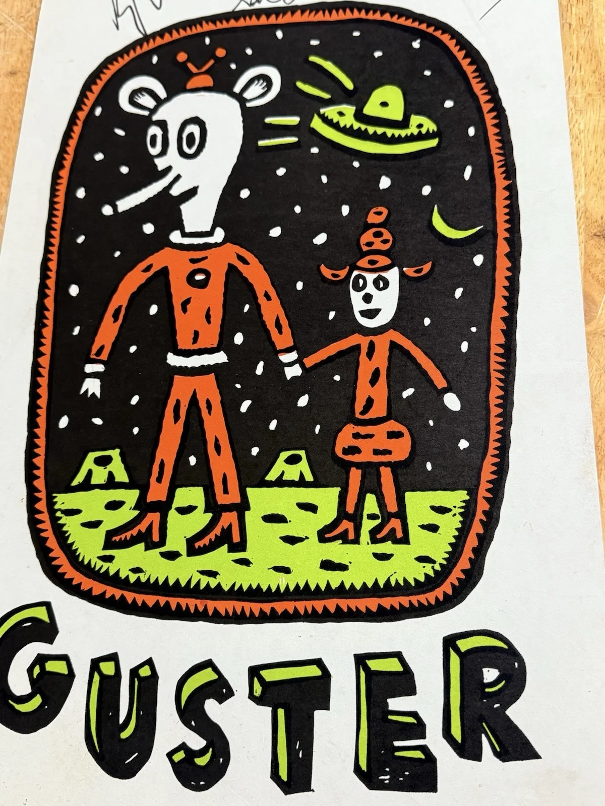 Guster Band Signed Spring Tour 2001 Poster Rare Graphic Tim Winkler, изображение 3