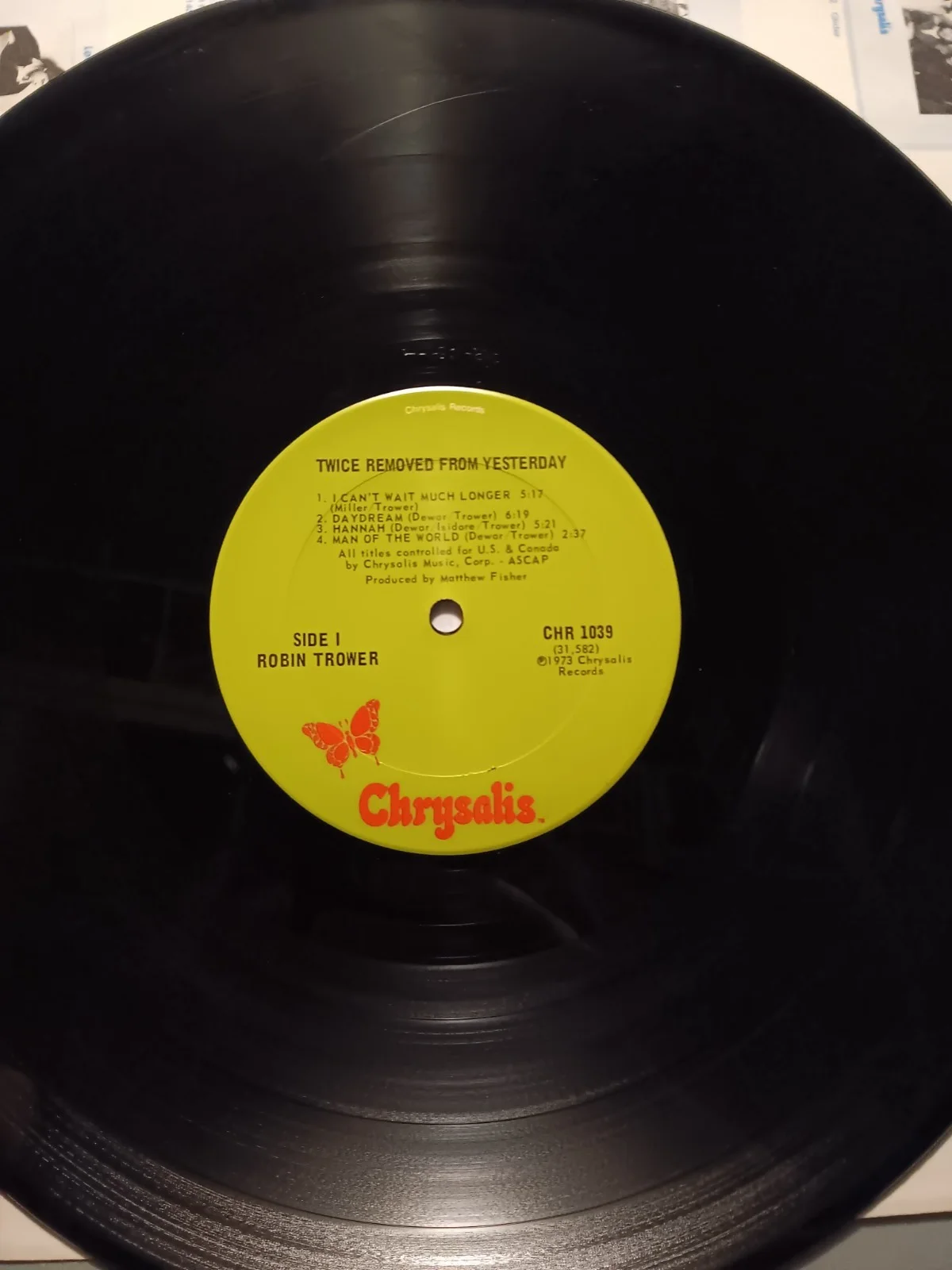ROBIN TROWER - SIGNED "TWICE REMOVED FROM YESTERDAY" LP 1973 ORIGINAL PRESSING, image 5