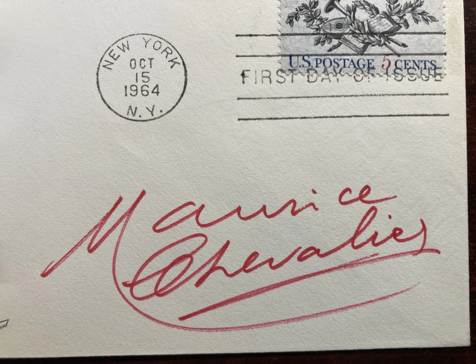 Maurice Chevalier — MAURICE CHEVALIER-Signed FDC-1964 - "Gigi" - "Thank Heaven for Little Girls", изображение 2
