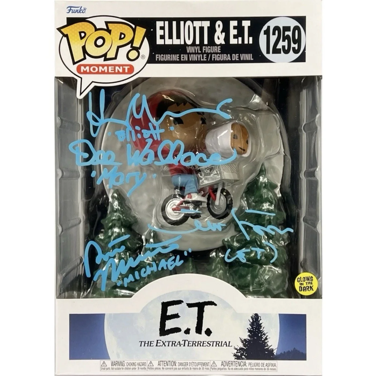 Matthew DeMeritt, Henry Thomas, Dee Walace & Robert MacNaughton — DeMeritt, Thomas, Wallace & MacNaughton autographed Funko Pop #1259 E.T JSA