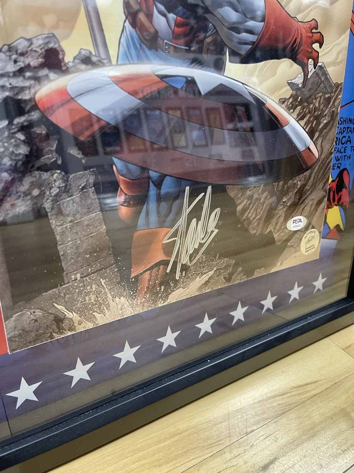 Stan Lee — Stan Lee Autographed Captain America Magazine Style Cover Photo 11x14 w/ PSA COA, изображение 2