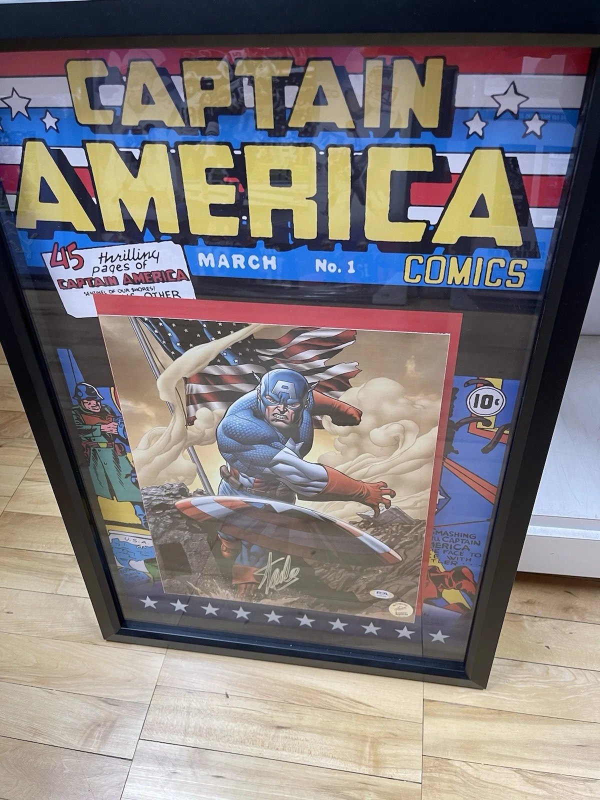 Stan Lee — Stan Lee Autographed Captain America Magazine Style Cover Photo 11x14 w/ PSA COA, изображение 4