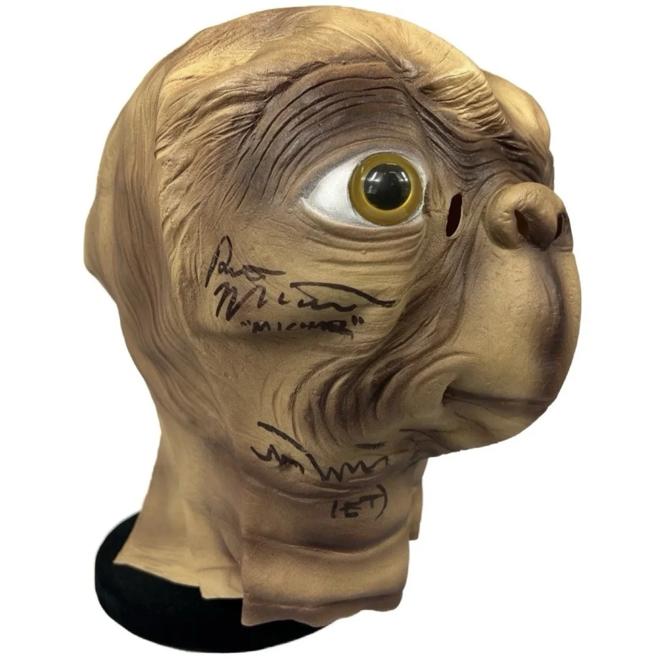 Matthew DeMeritt, Henry Thomas, Dee Walace, Robert MacNaughton — DeMeritt, Thomas, Wallace & MacNaughton autographed signed mask E.T JSA, image 2