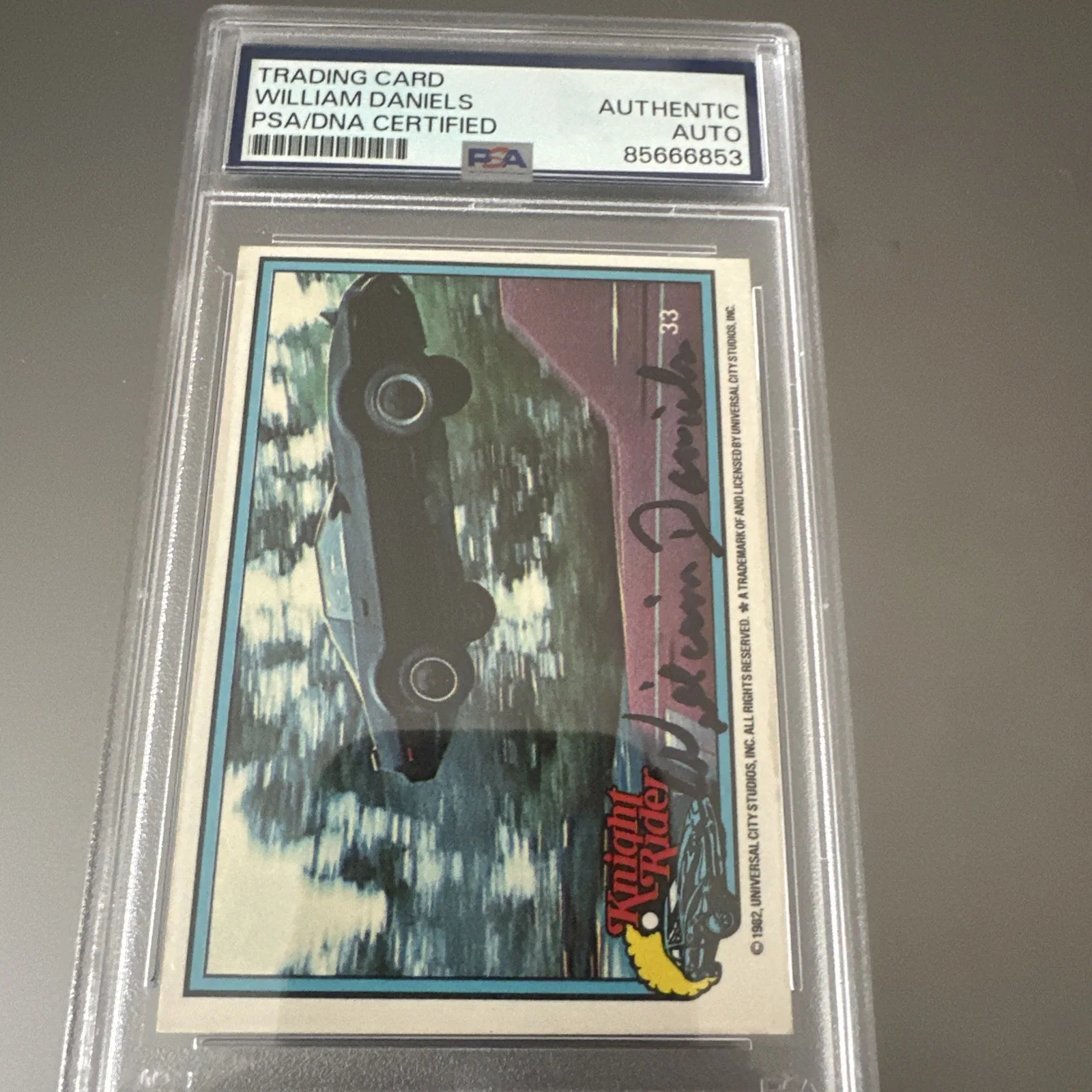 WILLIAM DANIELS — WILLIAM DANIELS SIGNED KNIGHT RIDER DONRUSS CARD KITT PSA Slab Autograph Auto