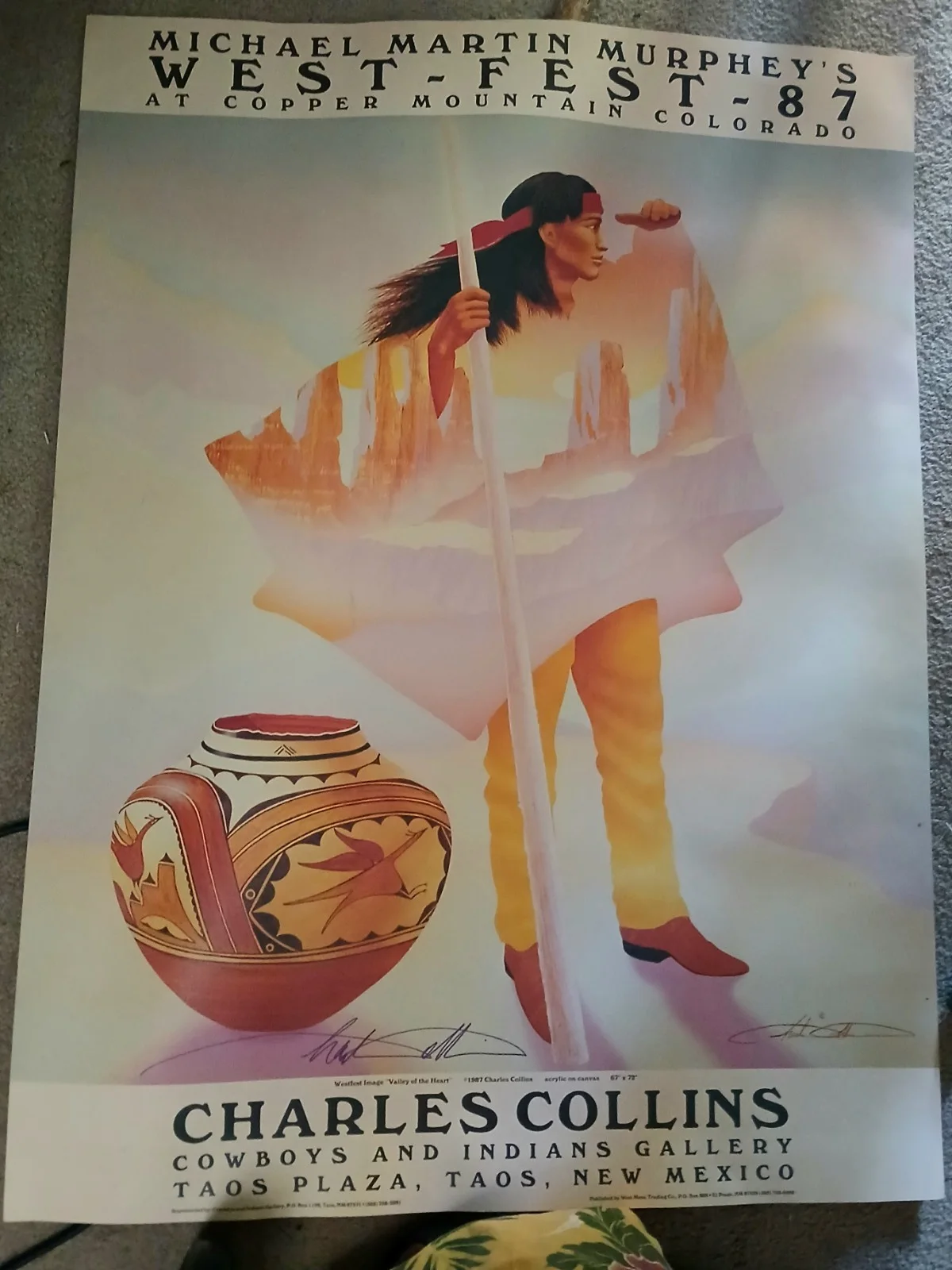 Charles Collins Signed Poster First WestFest 1987 By Michael Martin Murphy, изображение 3