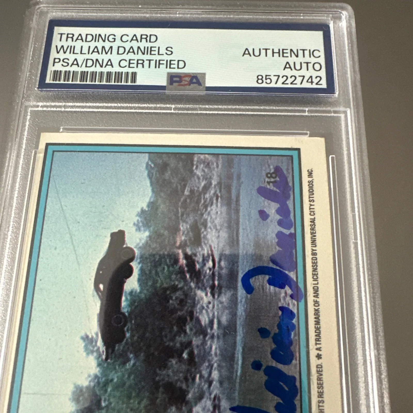 WILLIAM DANIELS — WILLIAM DANIELS SIGNED KNIGHT RIDER DONRUSS CARD KITT PSA Slab Autograph Auto, изображение 2