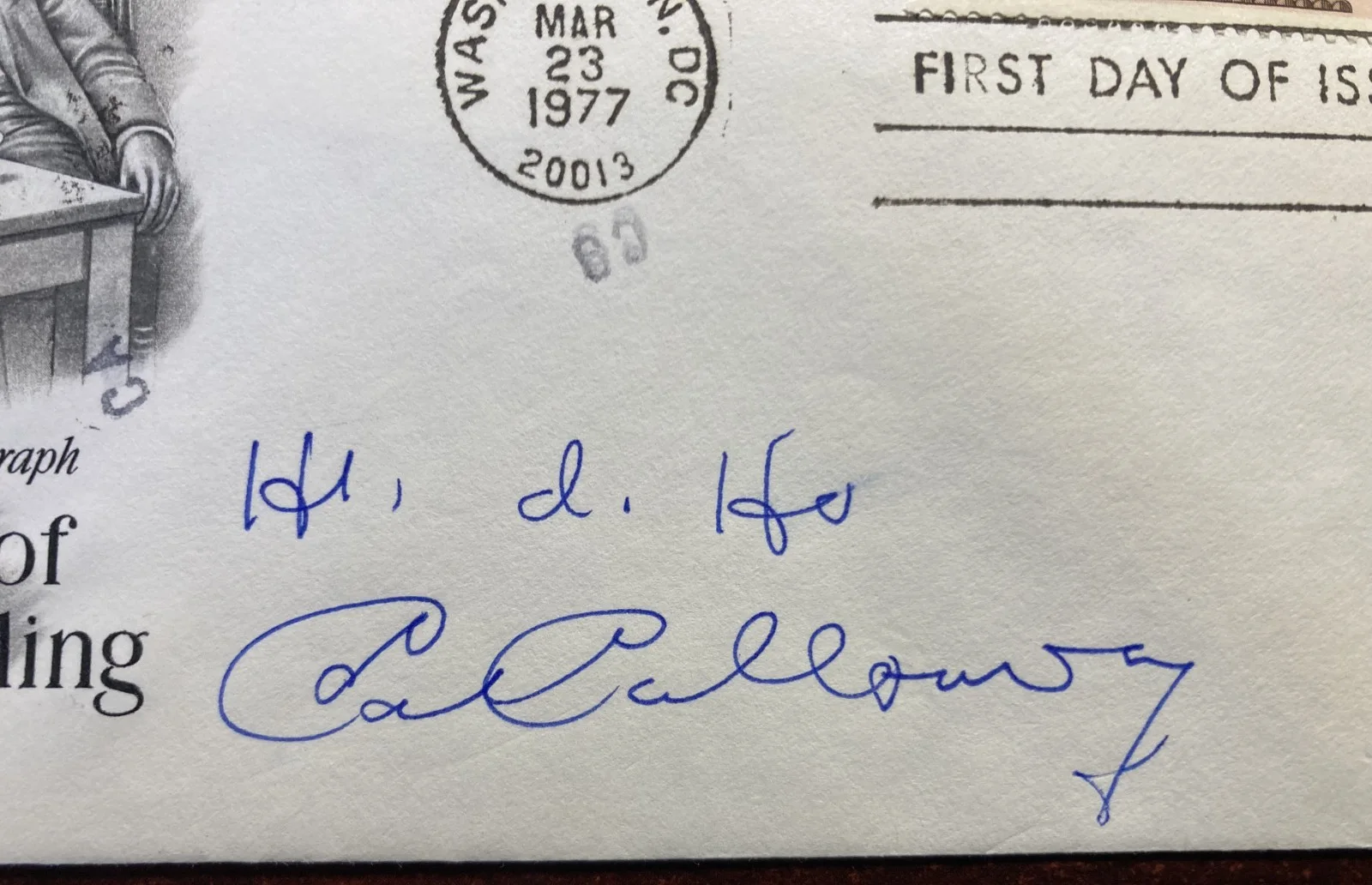 CAB CALLOWAY-Autographed FDC-with b/w photo-1977-Unique, image 2