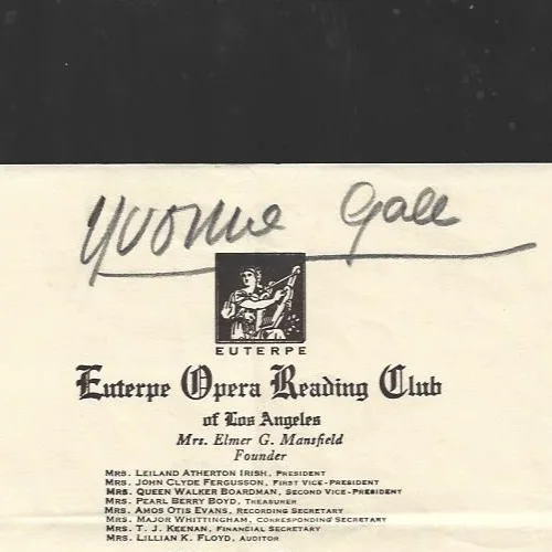1931 Hand Signed program by Yvonne Gall French opera singer, image 2