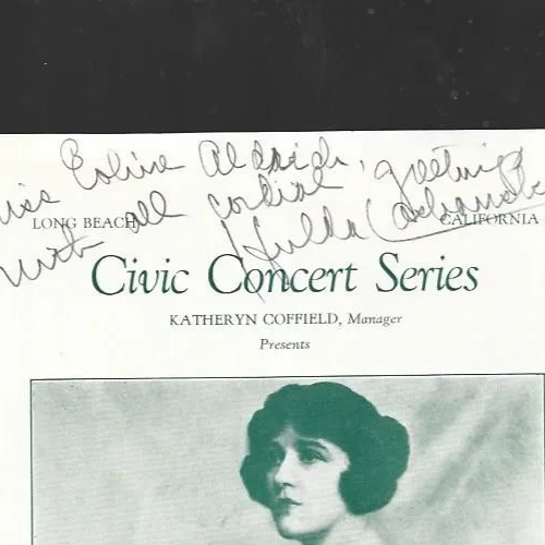 1920's Hand Signed program by Hulda Lashanska Soprano, image 2