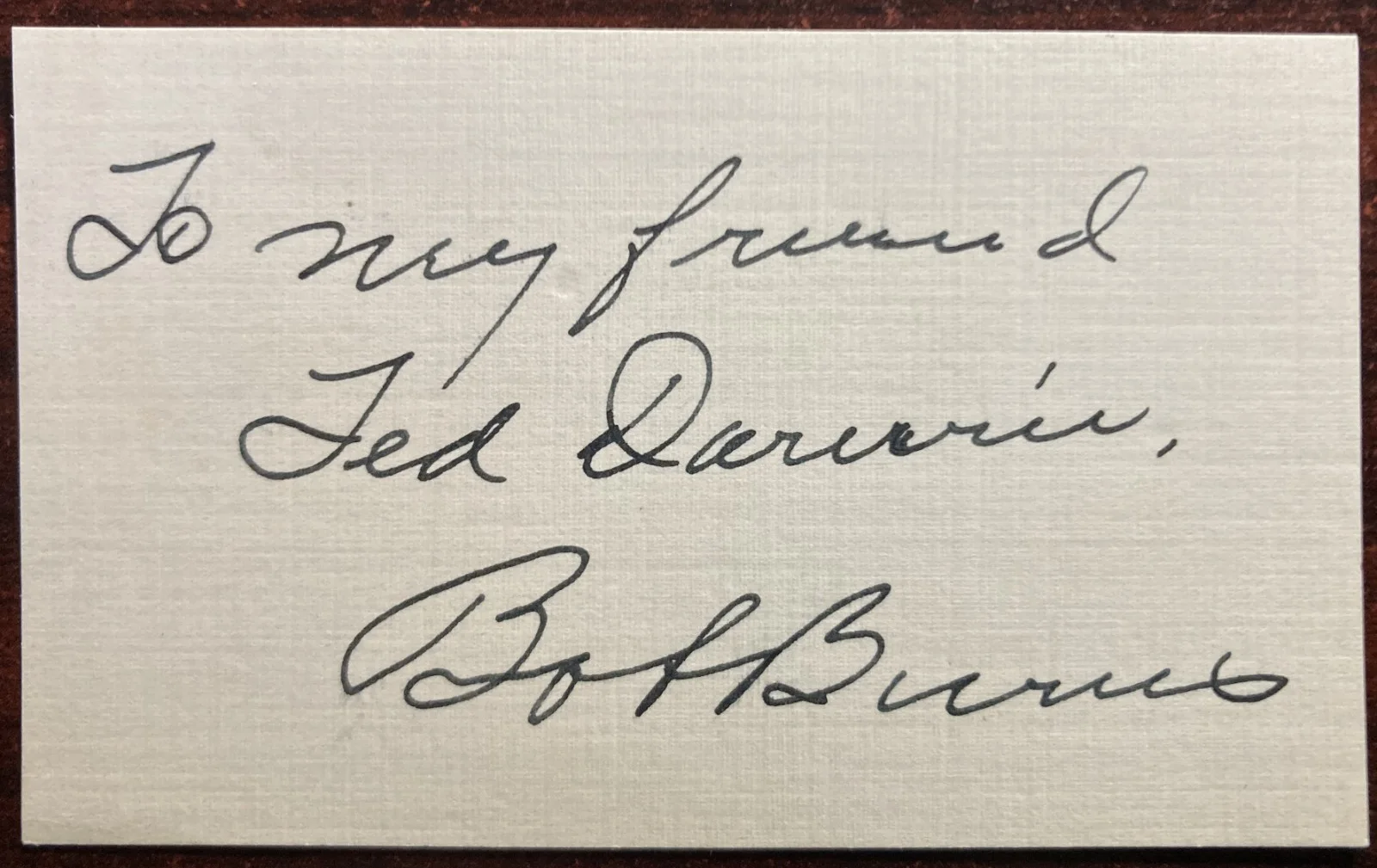 Bob Burns — BOB BURNS-"THE BAZOOKA"-(3) items: Signed card, envelope and letterhead-Vintage, изображение 2