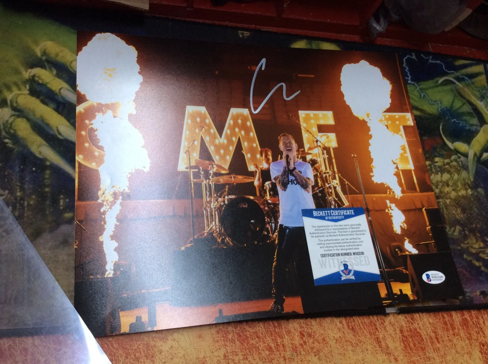 Corey Taylor Signed Slipknot 11x14 Photo Autographed Beckett Witnessed COA., изображение 3
