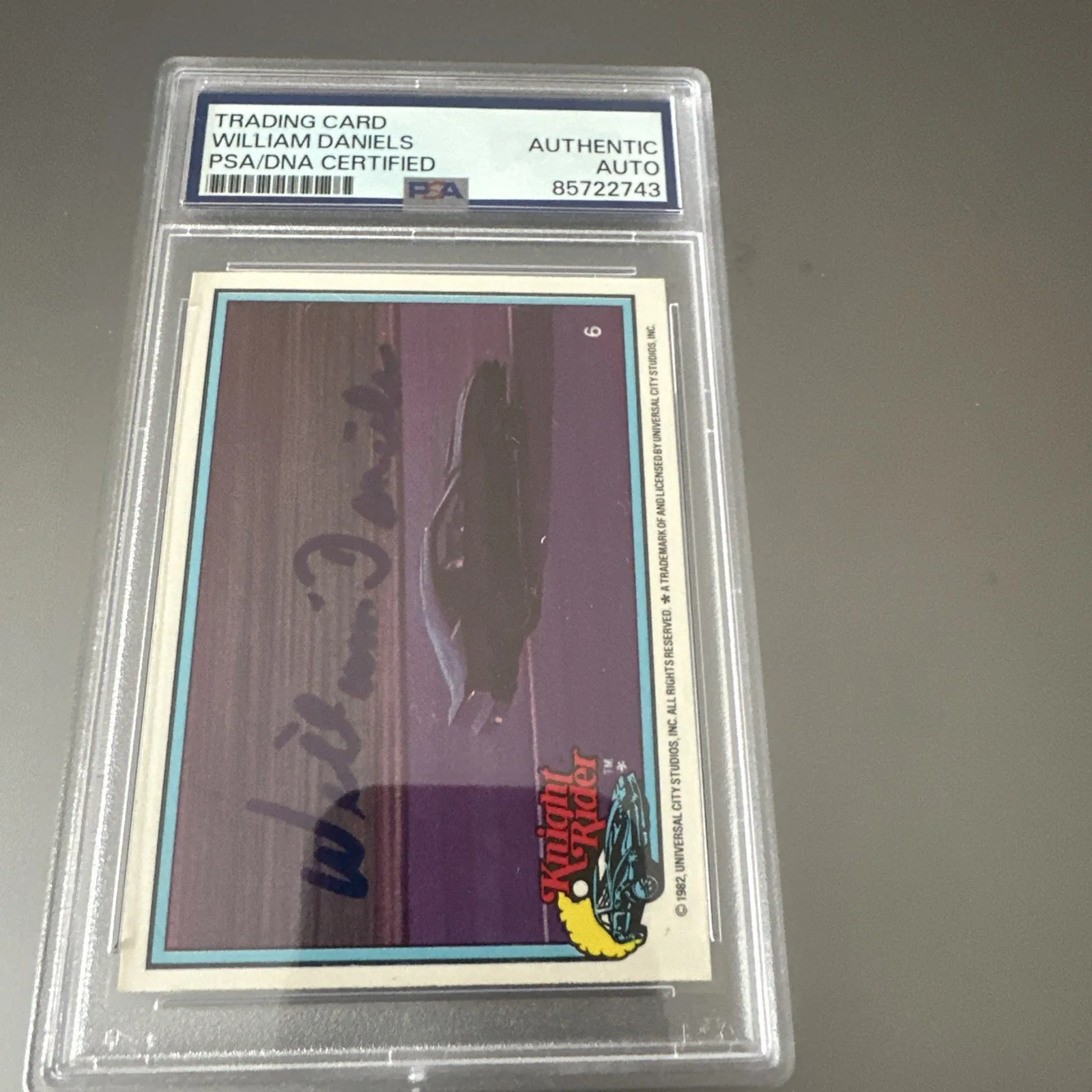 WILLIAM DANIELS — WILLIAM DANIELS SIGNED KNIGHT RIDER DONRUSS CARD KITT PSA Slab Autograph Auto