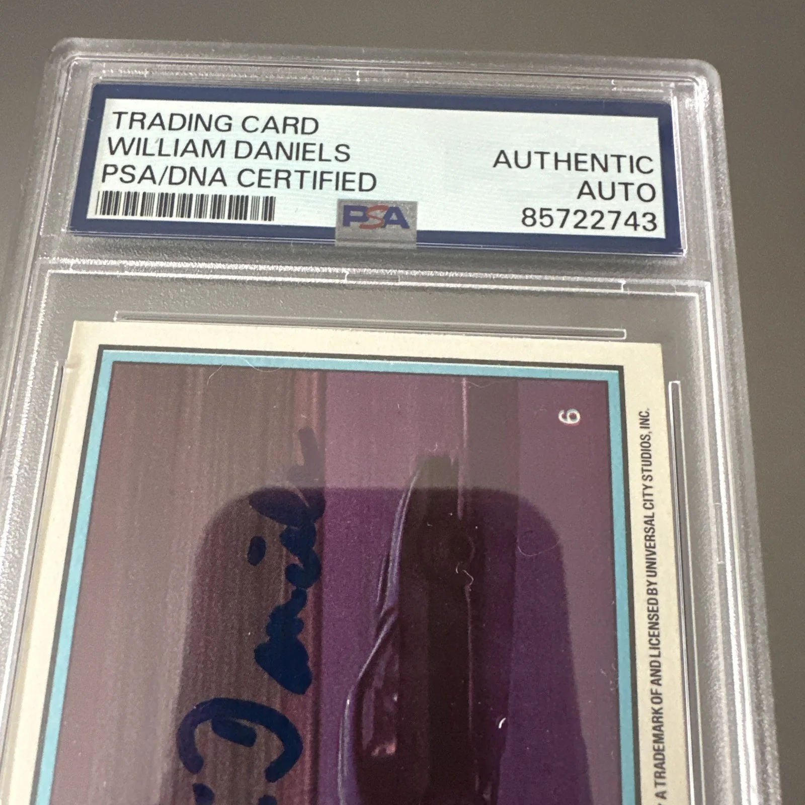 WILLIAM DANIELS — WILLIAM DANIELS SIGNED KNIGHT RIDER DONRUSS CARD KITT PSA Slab Autograph Auto, image 3