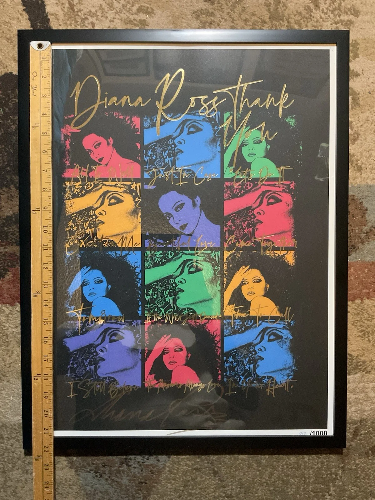 Diana Ross - Framed (Not Custom Framed) Autograph Concert Poster From 2023 Tour, изображение 2