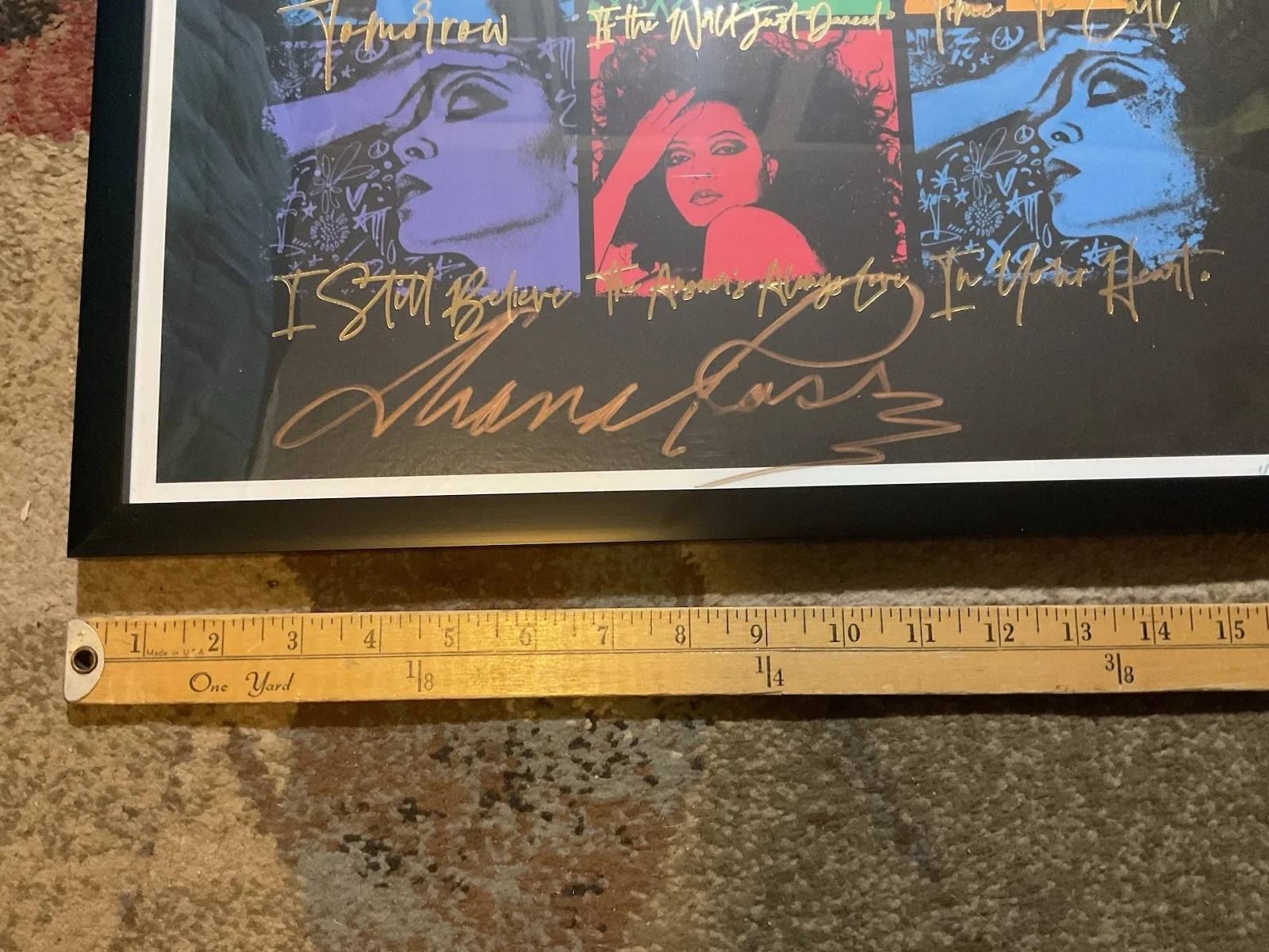 Diana Ross - Framed (Not Custom Framed) Autograph Concert Poster From 2023 Tour, изображение 3