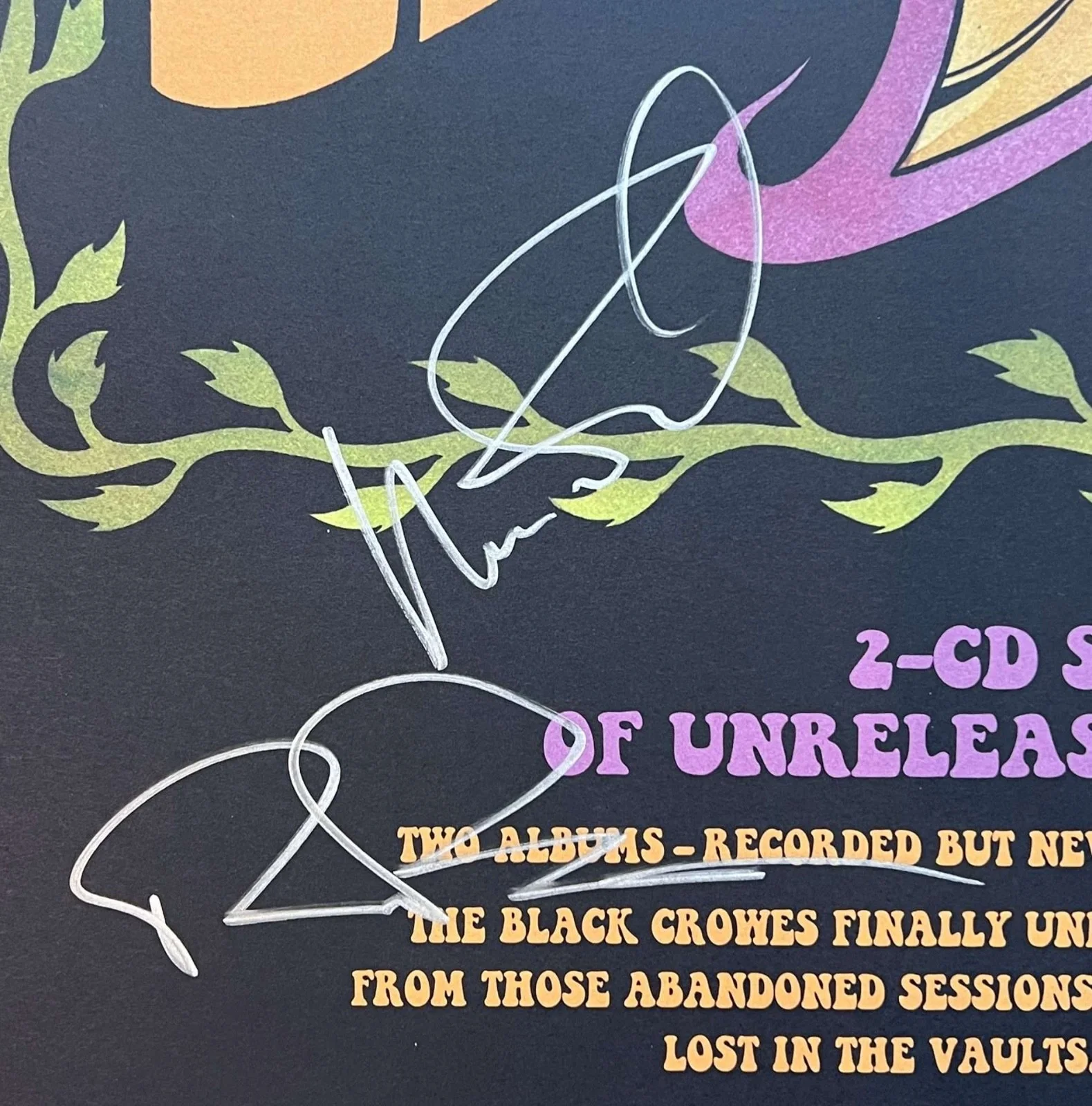 THE BLACK CROWES -FULL BAND SIGNED Lost Crowes PROMO POSTER Roger Epperson COA, изображение 2