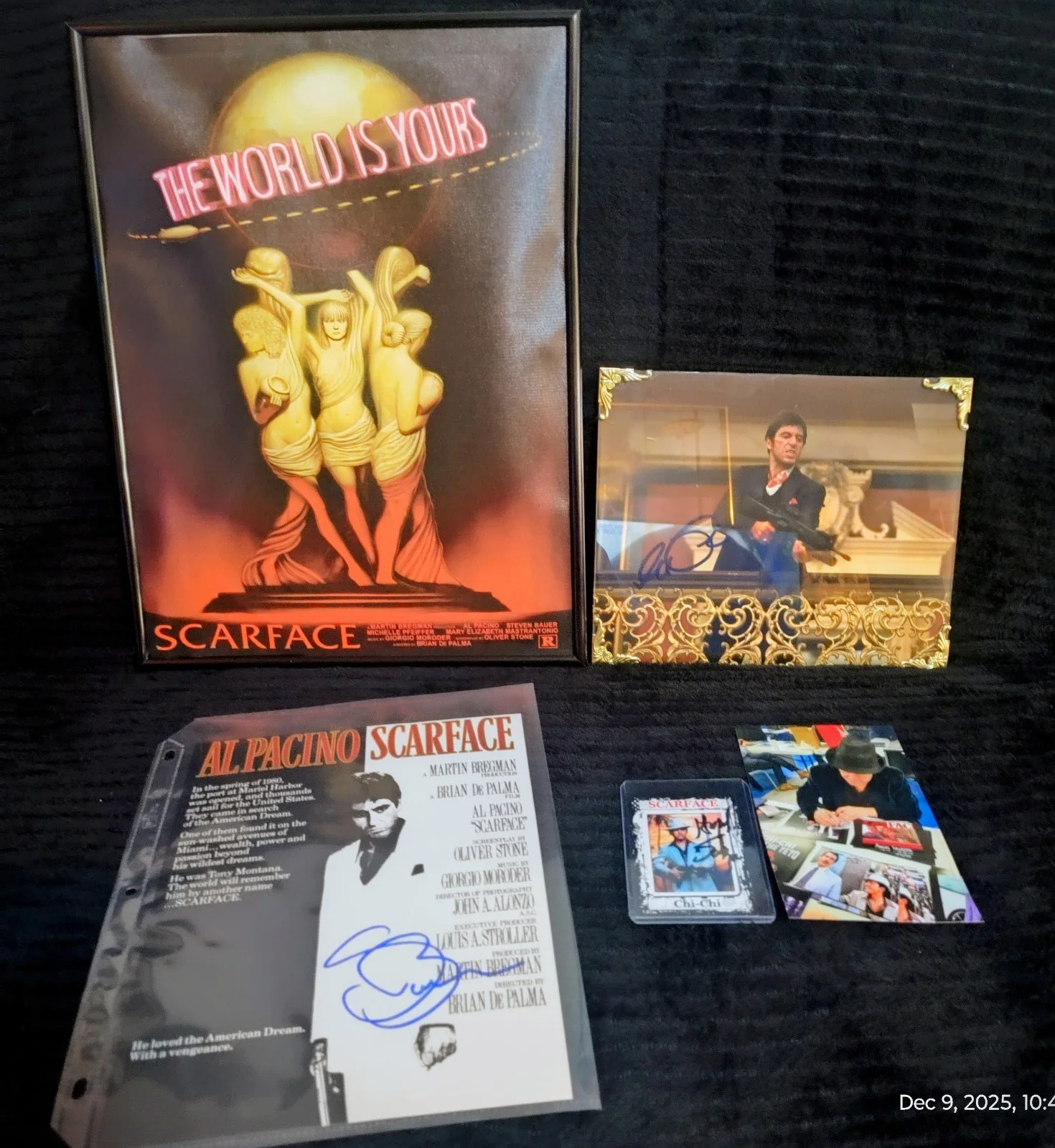Al Pacino, Steven Bauer, Angel Salazar — SCARFACE Movie Memorabilia "MONTANA CREW" Real Autographed Signed Set Al Pacino❄