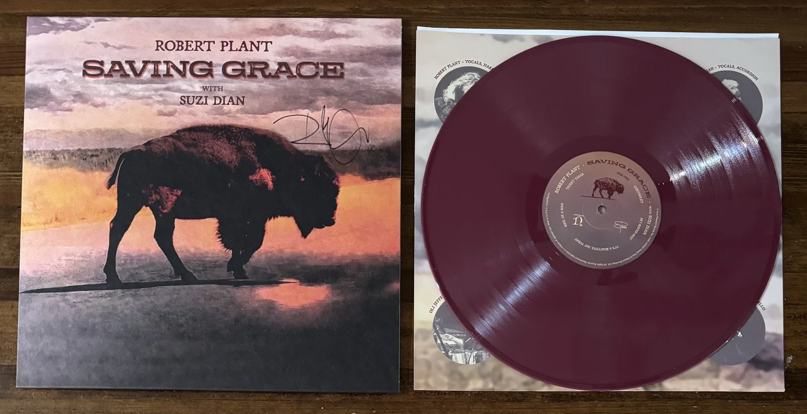 Robert Plant — ROBERT PLANT LED ZEPPLIN SIGNED SAVING GRACE VINYL LP COVER BECKETT BAS COA AUTO