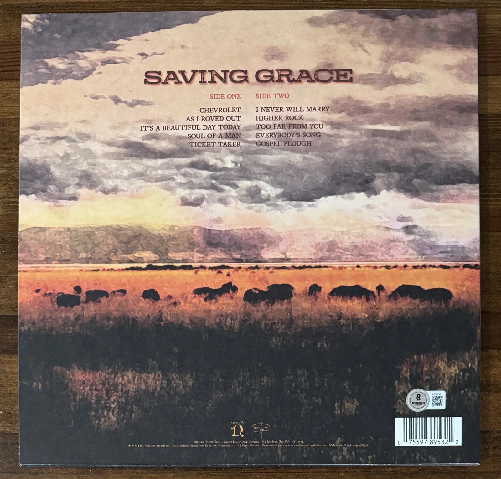 Robert Plant — ROBERT PLANT LED ZEPPLIN SIGNED SAVING GRACE VINYL LP COVER BECKETT BAS COA AUTO, изображение 5