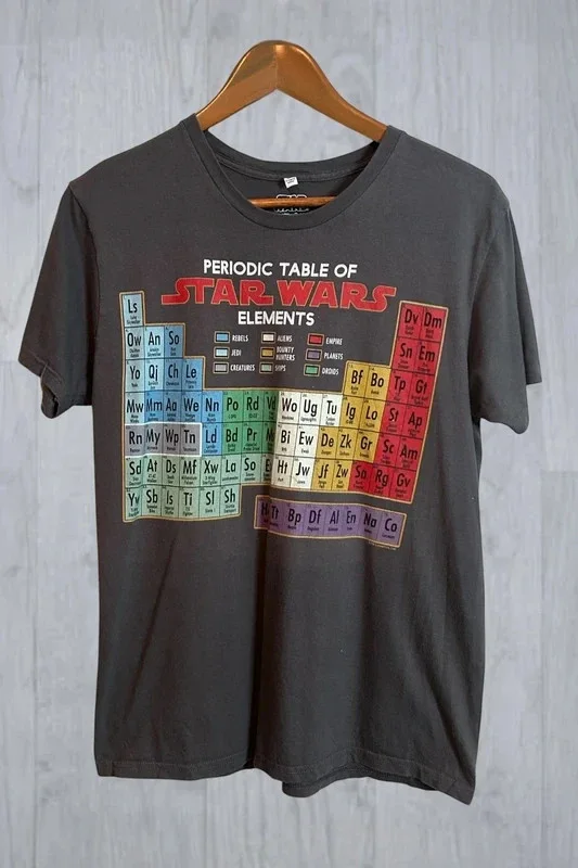 Star Wars Periodic Table of Elements Graphic Mens T-Shirt Size Small, изображение 2