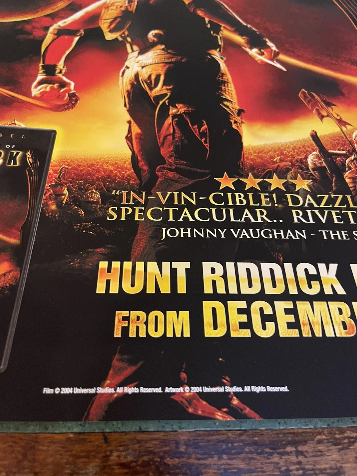 Original (2004) Chronicles of Riddick Video Shop Movie Promo Poster - A2 - RARE, изображение 5