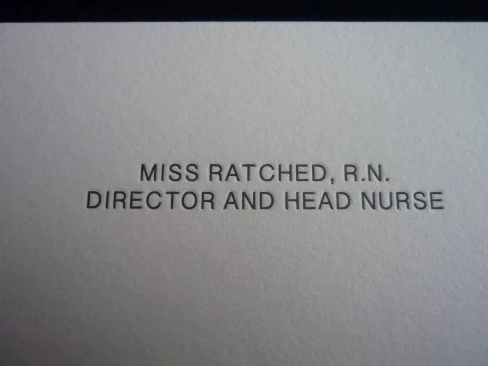 Movie replica prop boxed business card one flew over cuckoo's nest ratched, изображение 2