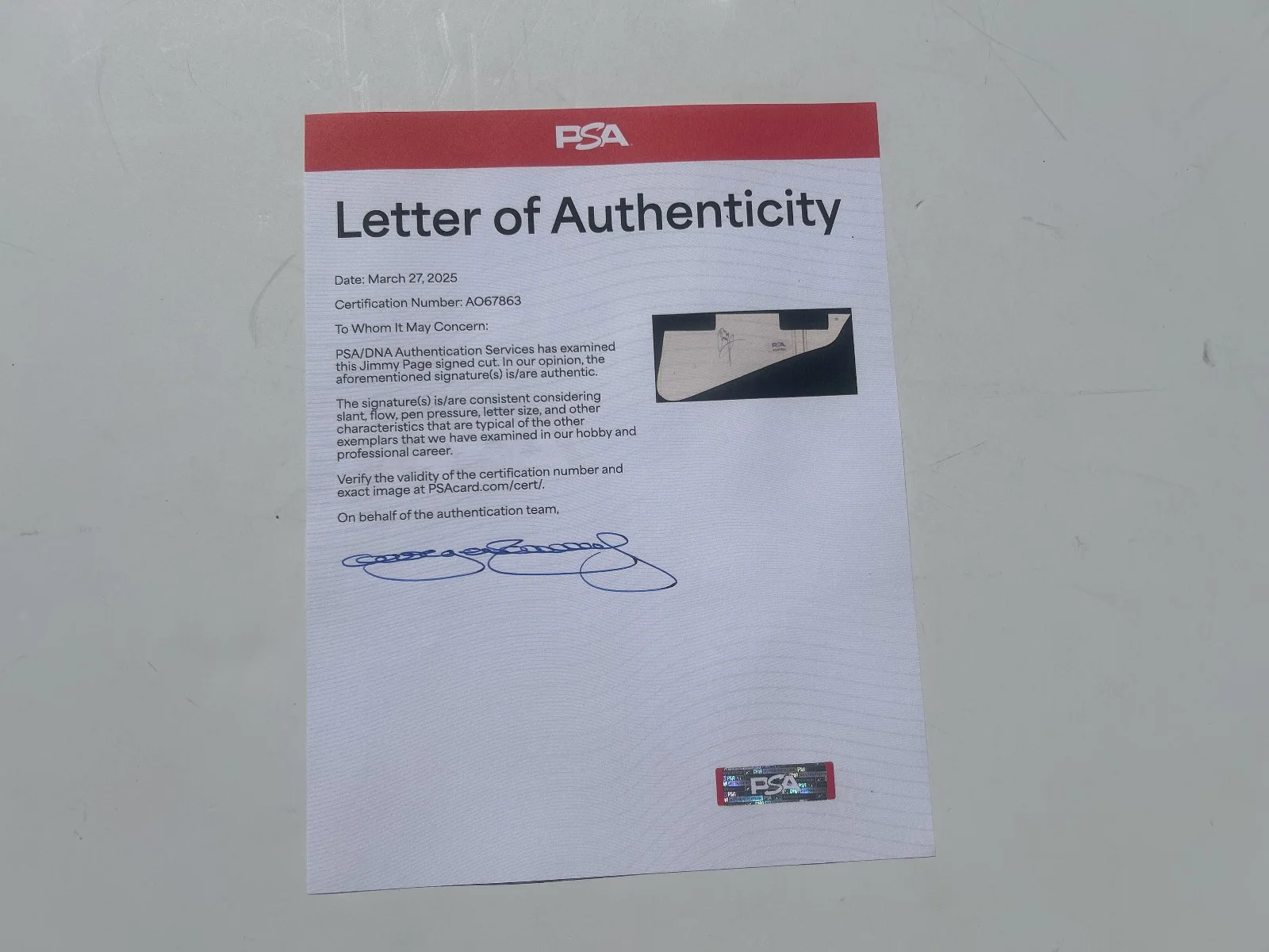 Jimmy Page Signed Autographed Led Zeppelin Full Size Guitar PSA/DNA, image 3