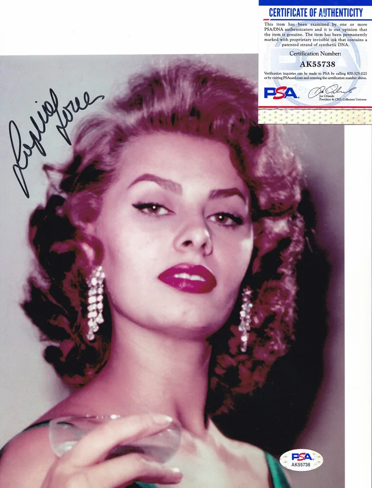 Sophia Loren — Sophia Loren Legendary Actress Signed Autograph 8x10 Photo PSA/DNA COA #2