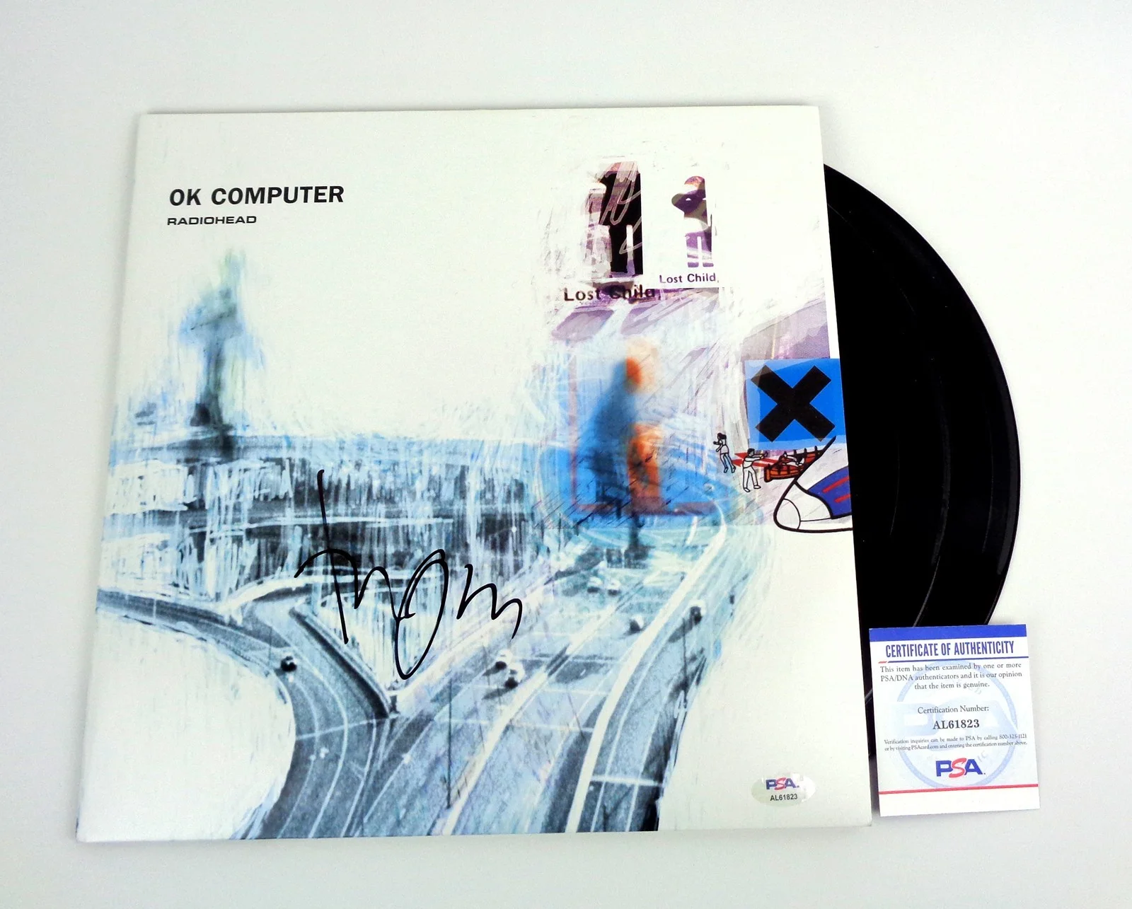 Thom Yorke — Thom Yorke Radiohead Signed Autograph OK Computer Vinyl Record Album PSA/DNA COA