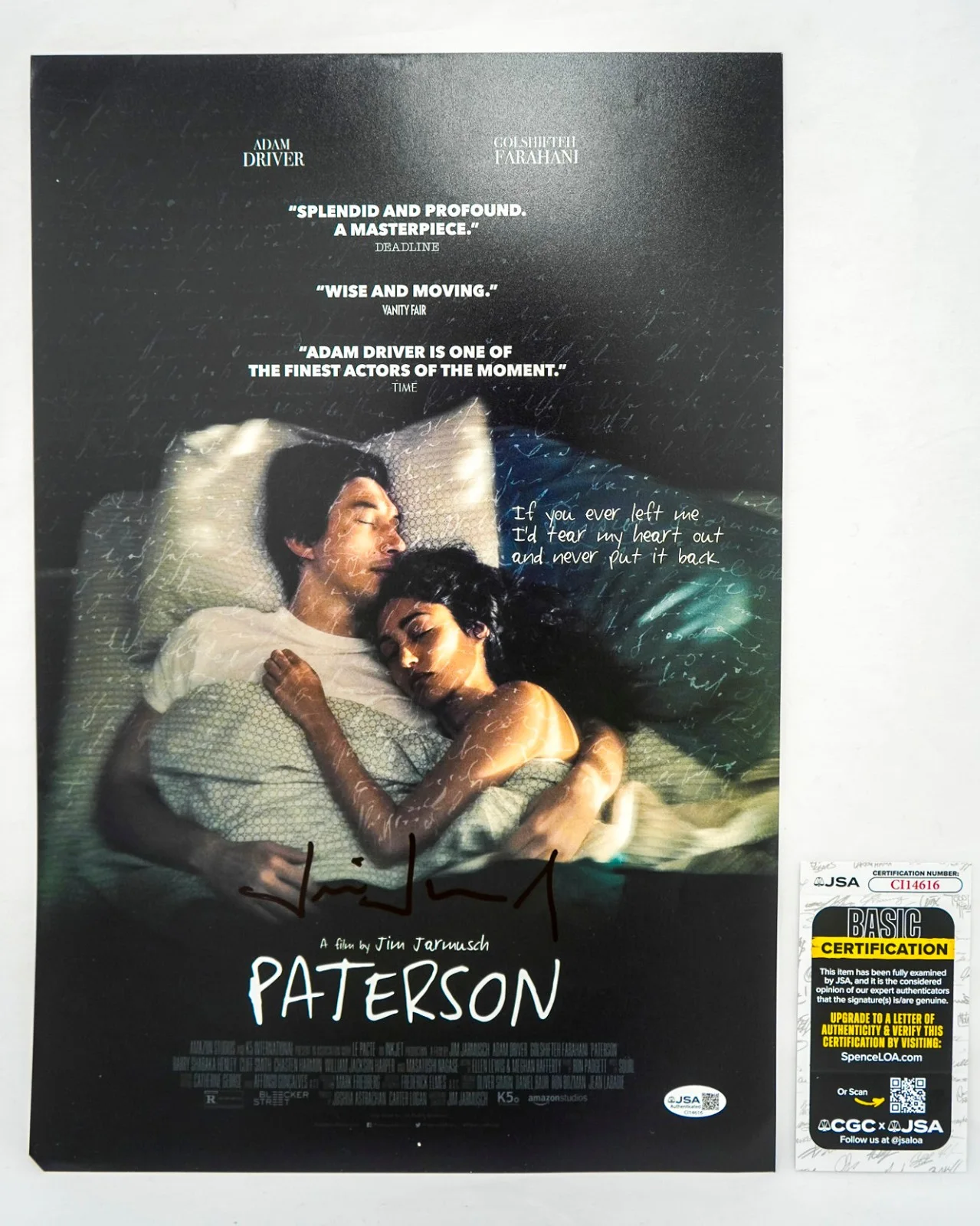 Jim Jarmusch — Jim Jarmusch Director Signed PATERSON 12x18 Photo Poster JSA
