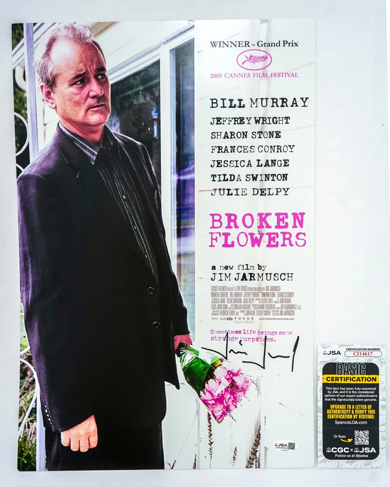 Jim Jarmusch — Jim Jarmusch Director Signed BROKEN FLOWERS 12x18 Photo w/ Bill Murray JSA
