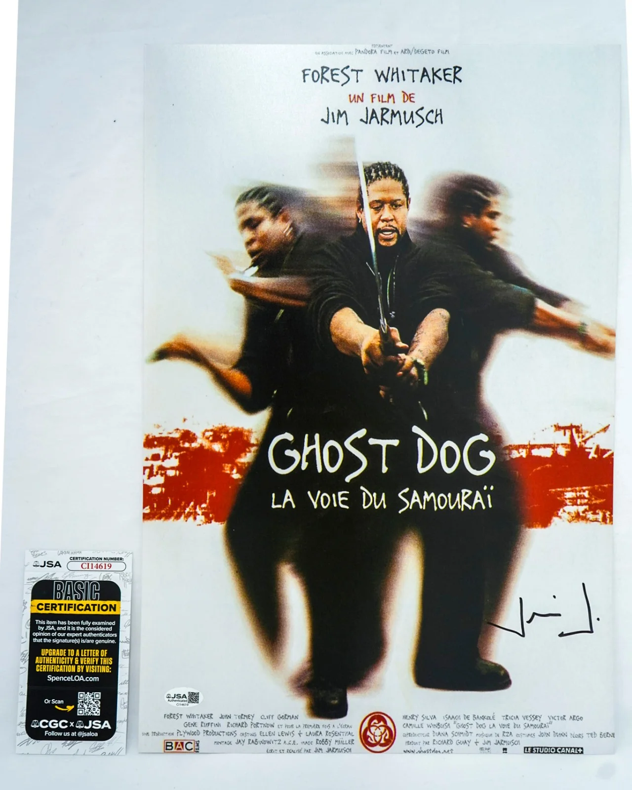 Jim Jarmusch — Jim Jarmusch Director Signed GHOST DOG 12x18 Photo Poster w/ Forest Whitaker JSA