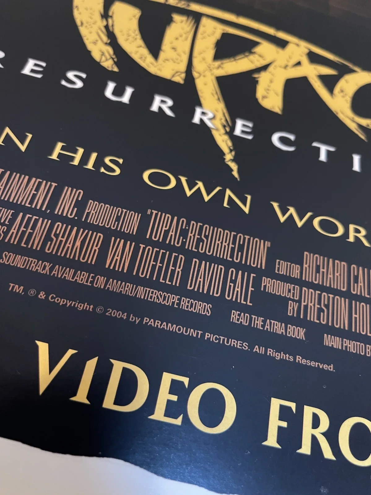 RARE (2004) Tupac Resurrection Original Video Shop Promo Poster A2 - MINT, image 5