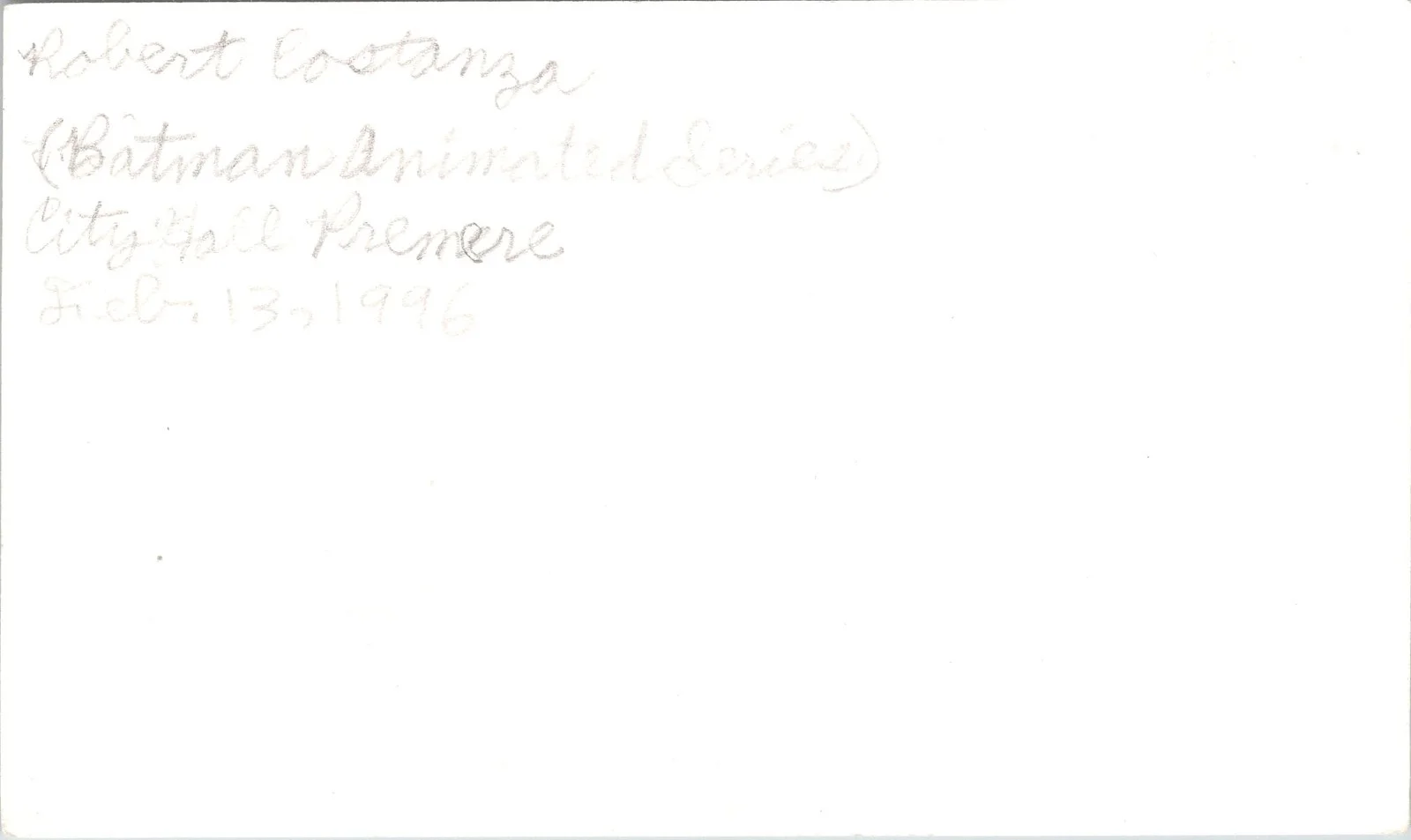Robert Costanzo — Robert Costanzo Signed 3x5 Index Card Batman Animated Series Autographed, изображение 2