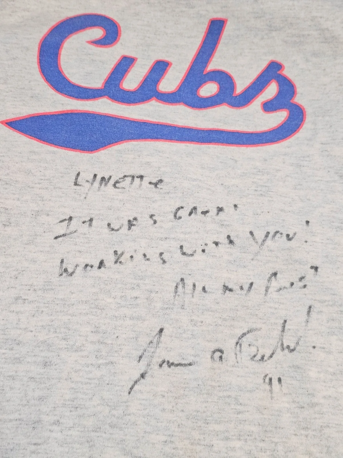 Jim Belushi Signed to Crew Chicago Cubs Shirt/Jersey "Taking Care of Business", изображение 2