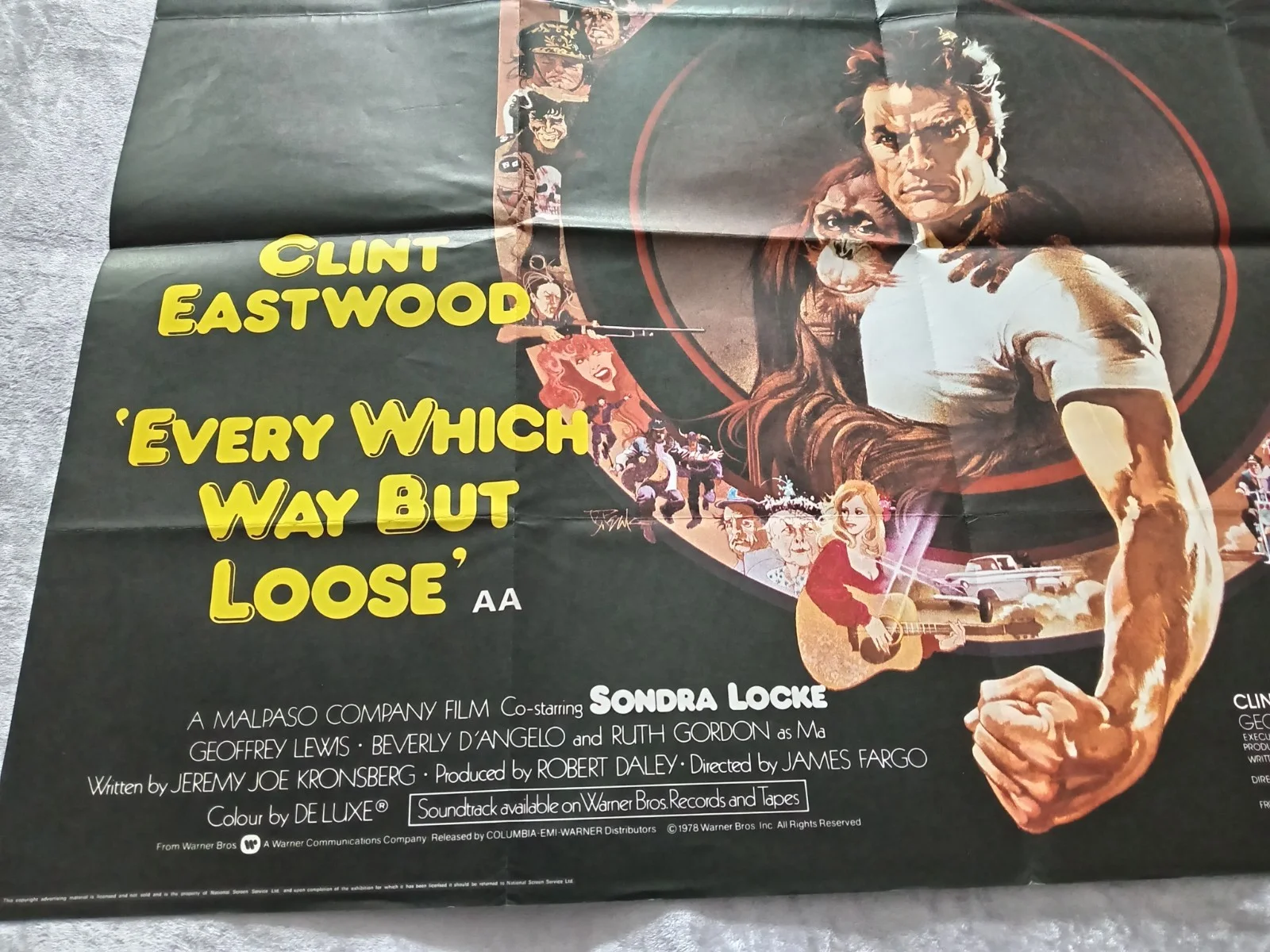 EVERY WHICH WAY BUT LOOSE/ANY WHICH WAY YOU CAN CLINT EASTWOOD UK QUAD POSTER, изображение 4
