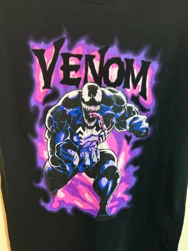 Marvel Venom Purple Smoke Graphic Mens Black T-Shirt Size Medium, image 3
