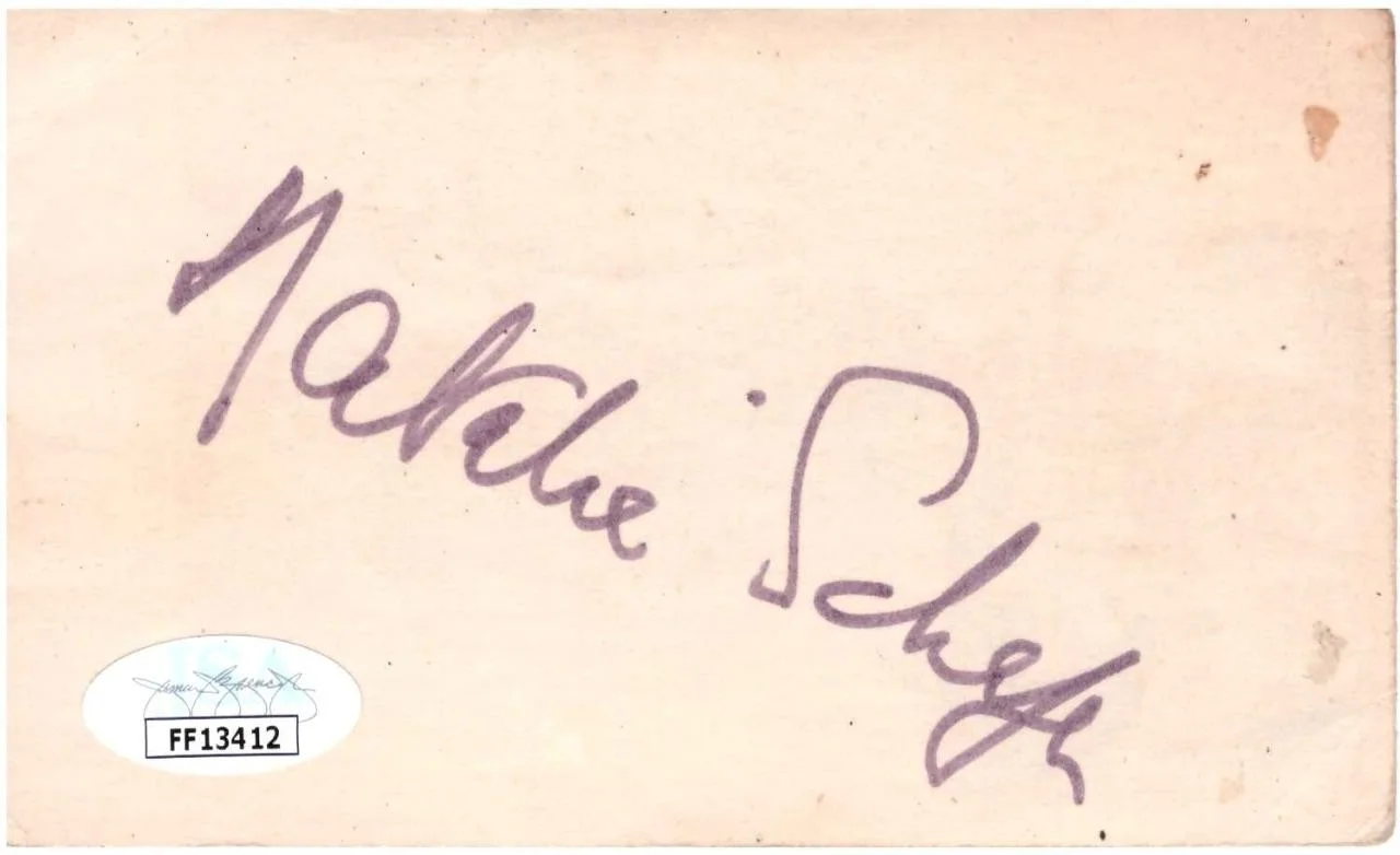 NATALIE SCHAFER — NATALIE SCHAFER Signed 3x5 Index Card Actress/Gilligan's Island JSA FF13412