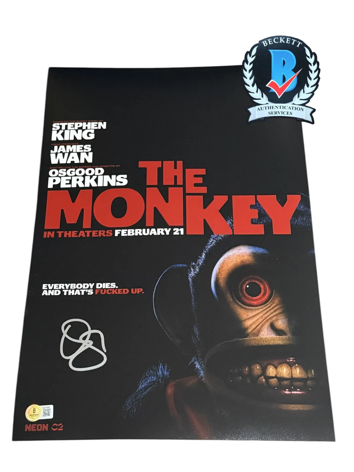 Osgood Perkins — OSGOOD PERKINS SIGNED AUTOGRAPH THE MONKEY 12x18 PHOTO BECKETT COA BQ45890