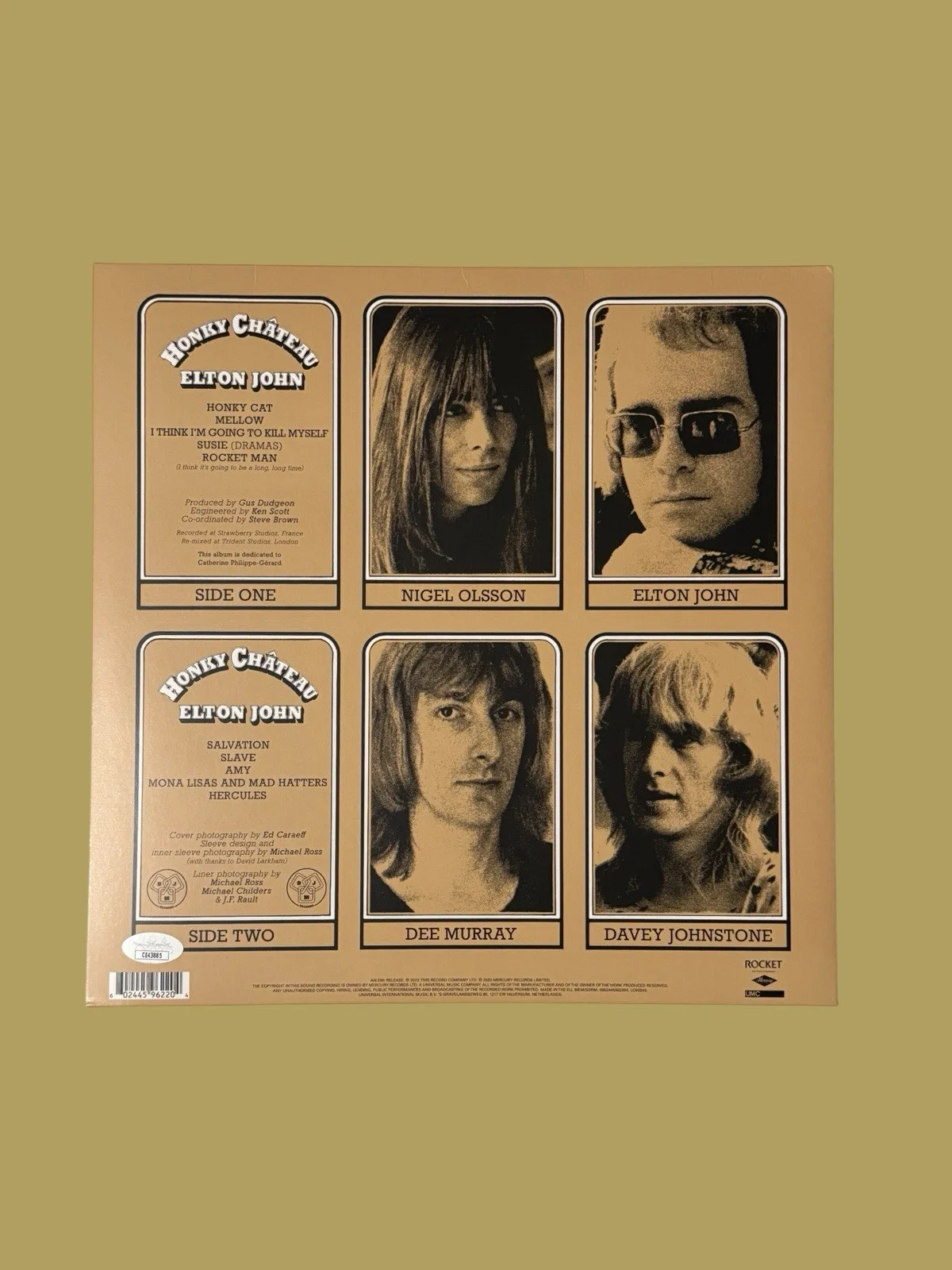 BERNIE TAUPIN SIGNED HONKY CHATEAU VINYL AUTOGRAPH W/PROOF JSA CE43885, изображение 3