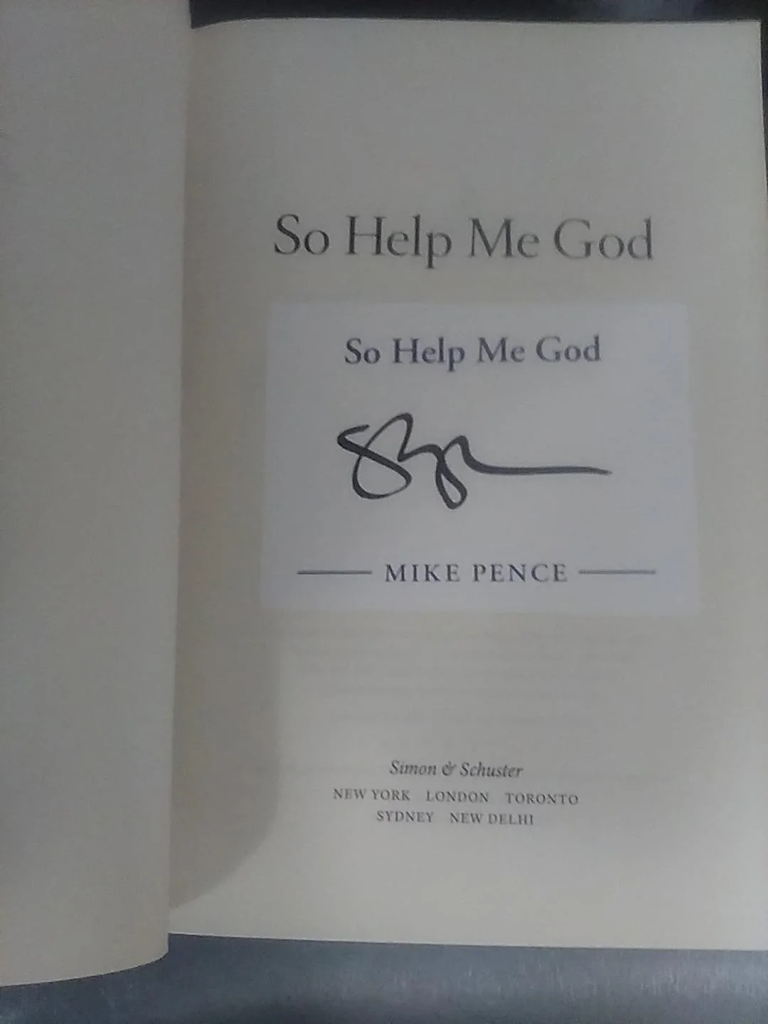 rare Mike Pence signed So Help Me God HB Book + 8x10 cartoon photo, image 2