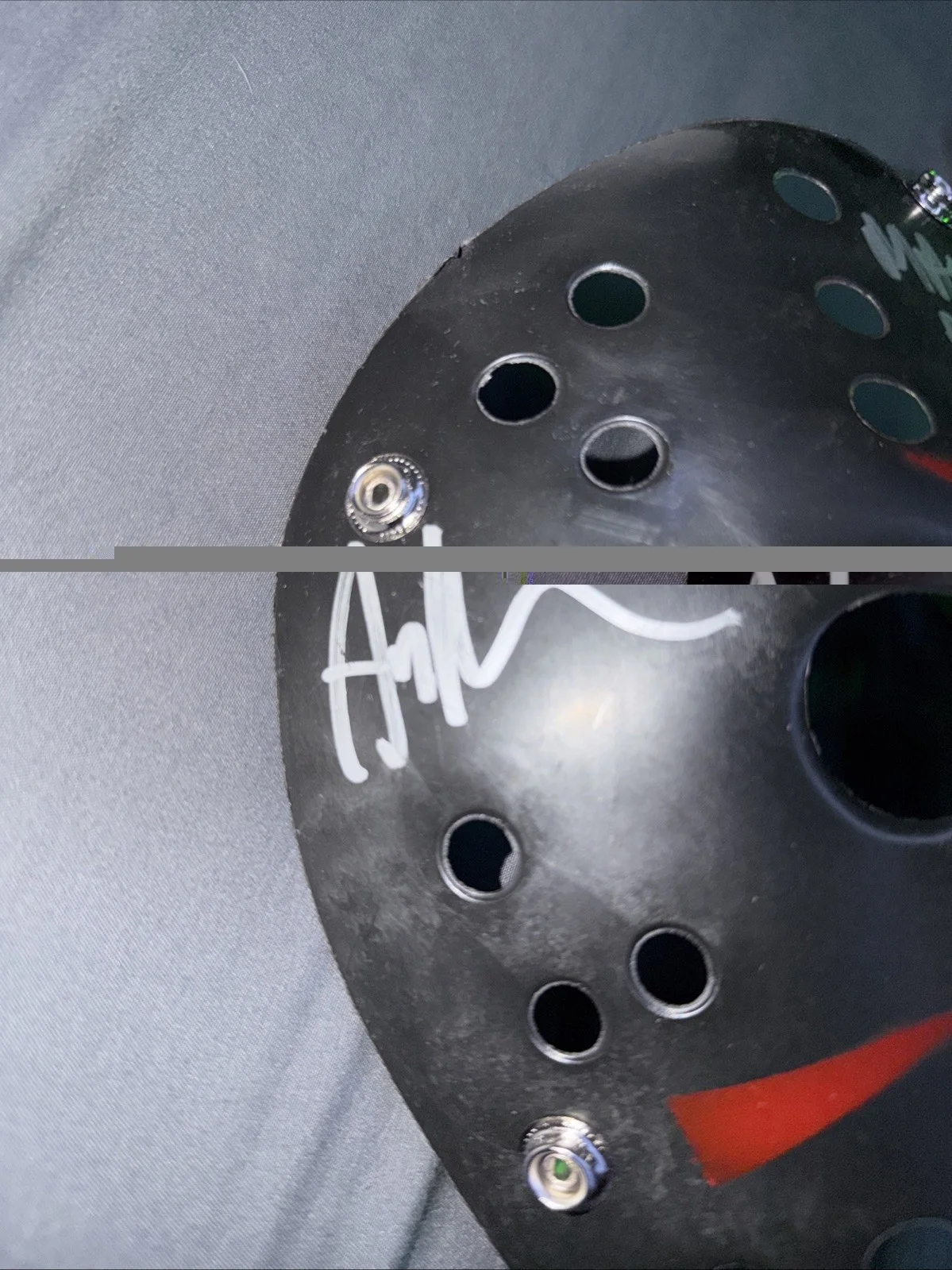 Ari Lehman — Ari Lehman Signed & Inscribed Jason Voorhees Mask “Mama’s Boy!” Jason 1 JSA, image 2