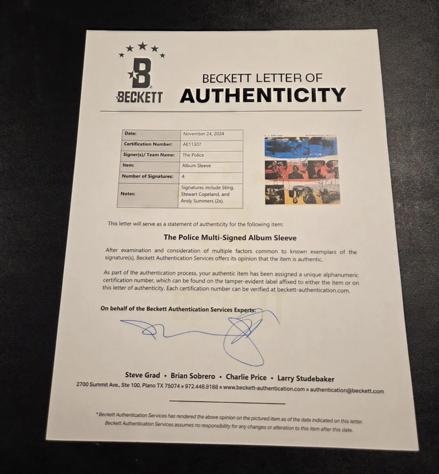 THE POLICE signed autographed "SYNCHRONOCITY" RECORD LP BECKETT LOA BAS STING 🎁, изображение 5