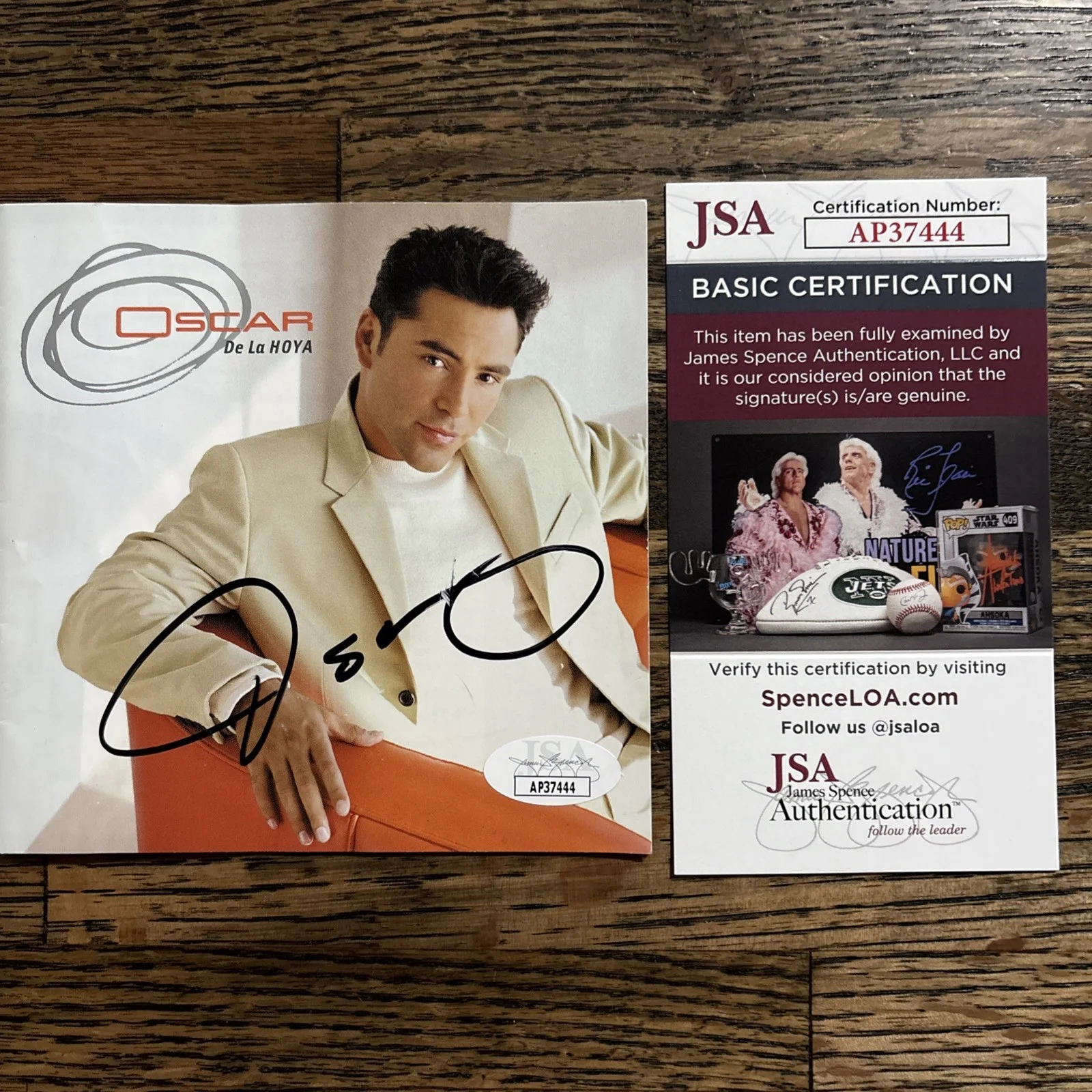 Oscar De La Hoya Signed CD Insert JSA COA Autographed, image 2