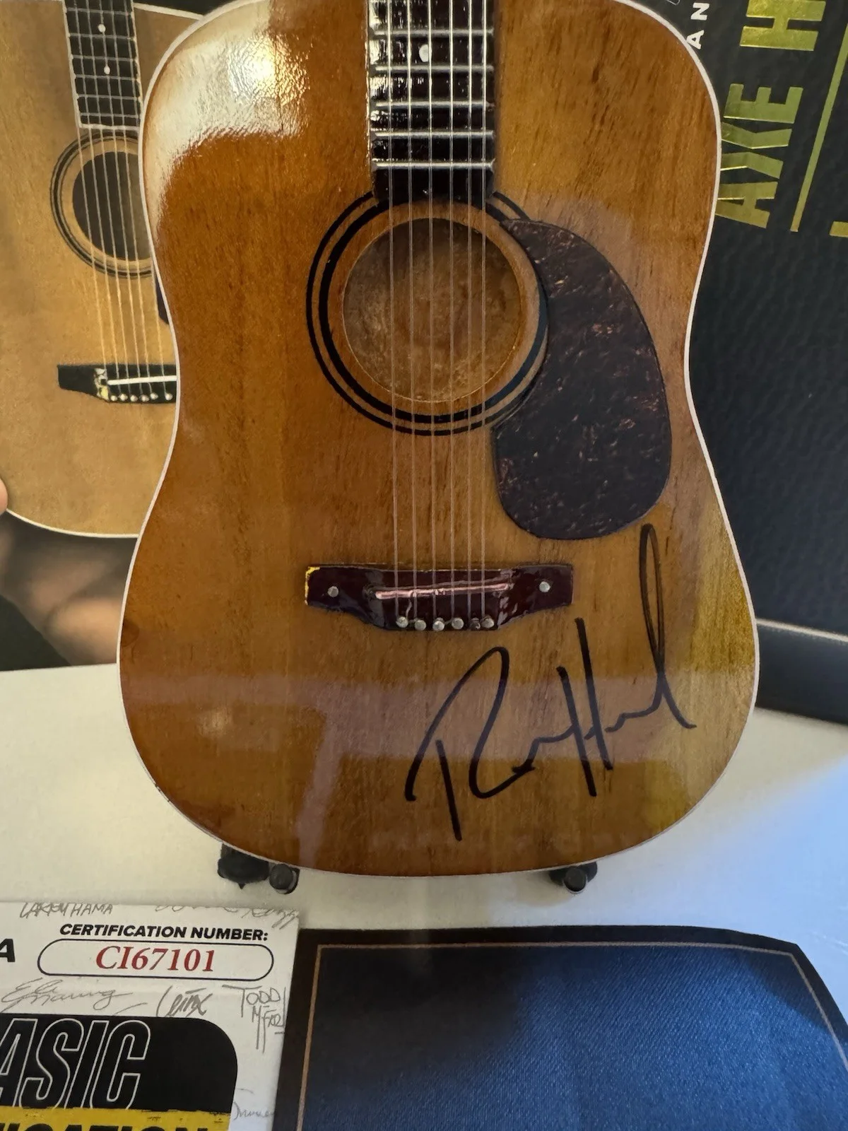 RYAN HURD Autographed Signed AXE HEAVEN Acoustic Miniature Guitar JSA With VIP, image 2