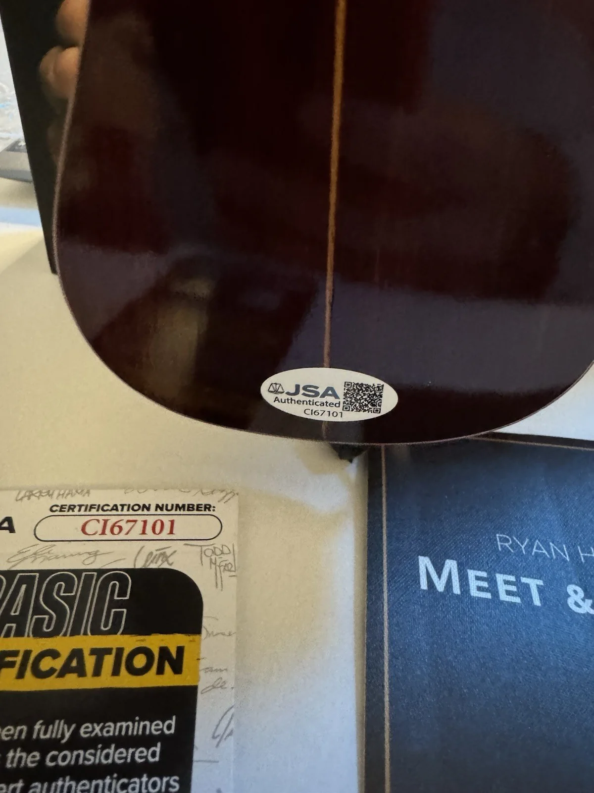 RYAN HURD Autographed Signed AXE HEAVEN Acoustic Miniature Guitar JSA With VIP, image 4