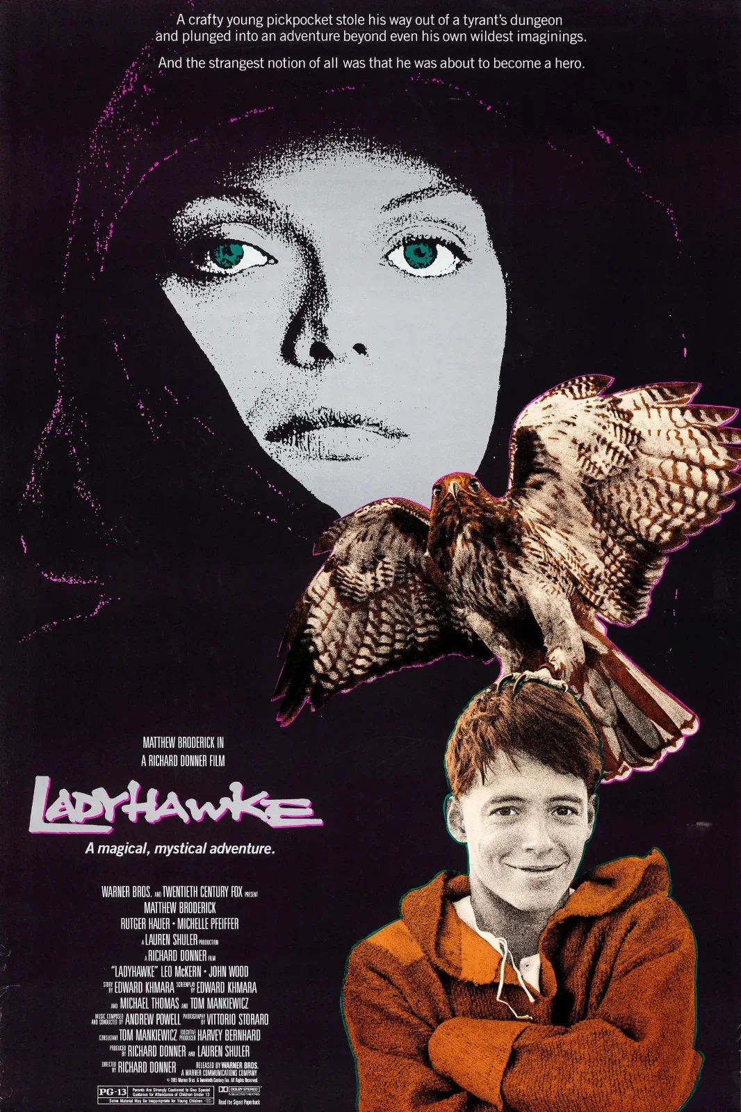 Vintage Style Postcard "Ladyhawke" 1985 – Reproduction Art – Print, image 3